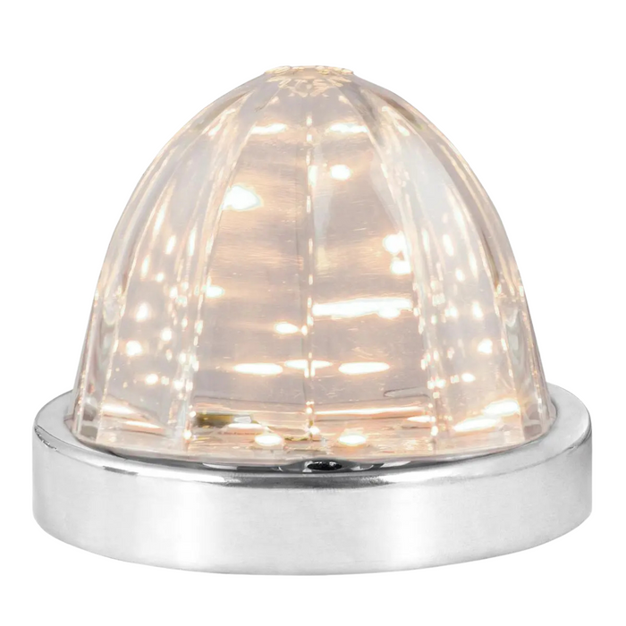 Classic Watermelon Surface Mount LED Turn/Marker Sealed Light with Clear Lens | Warm White/Clear | Grand General