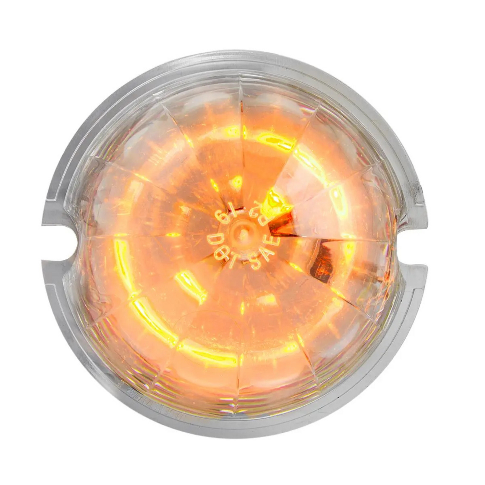 Classic Watermelon Surface Mount LED Turn/Marker Sealed Light with Clear Lens | Red/Clear | Grand General