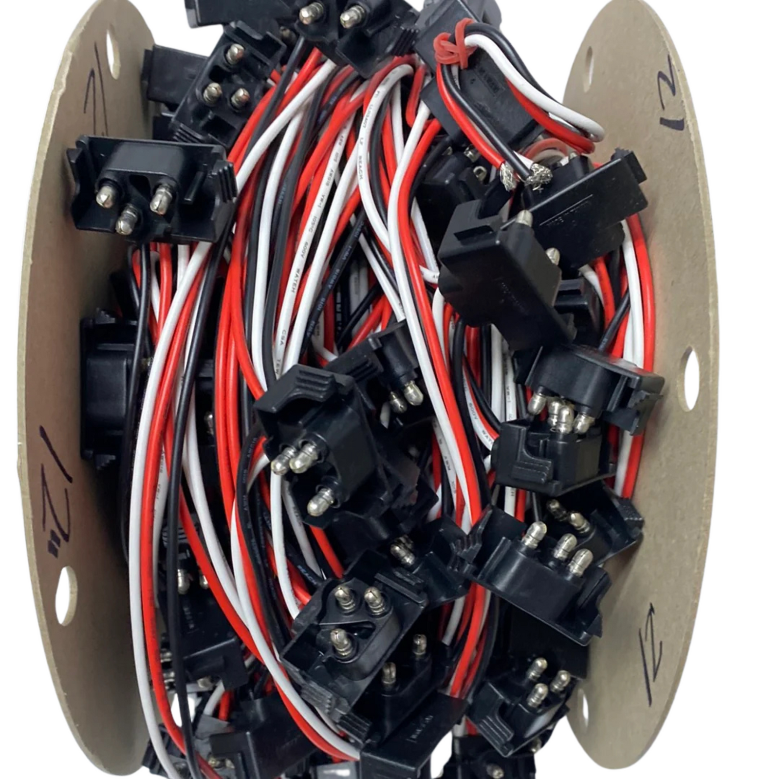 Continuous 3-Prong Right Angle Light Plug Wire Harness Roll | 12" | Grand General