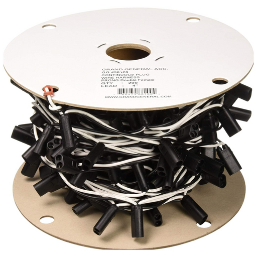 Continuous Plug Wire Harness with Double Female Prong 4" | Grand General