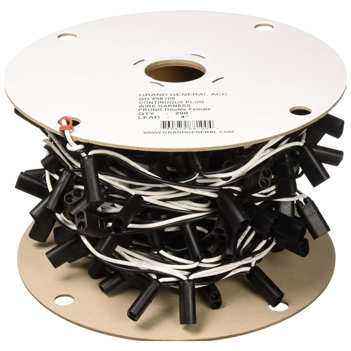 Continuous Plug Wire Harness with Double Female Prong 4" | Grand General
