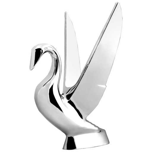 Deluxe Swan Hood Ornament with Vintage Style Wings | Chrome Deluxe | Grand General