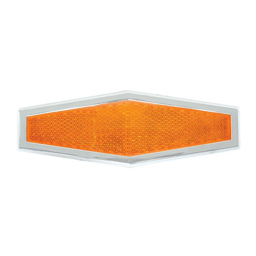 Diamond Stick-On Reflector with Chrome Plastic Trim | Amber | Grand General