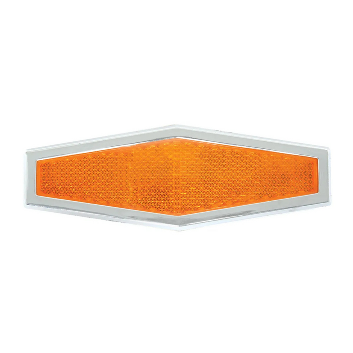 Diamond Stick-On Reflector with Chrome Plastic Trim | Amber | Grand General