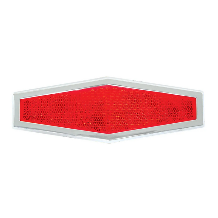 Diamond Stick-On Reflector with Chrome Plastic Trim | Red | Grand General