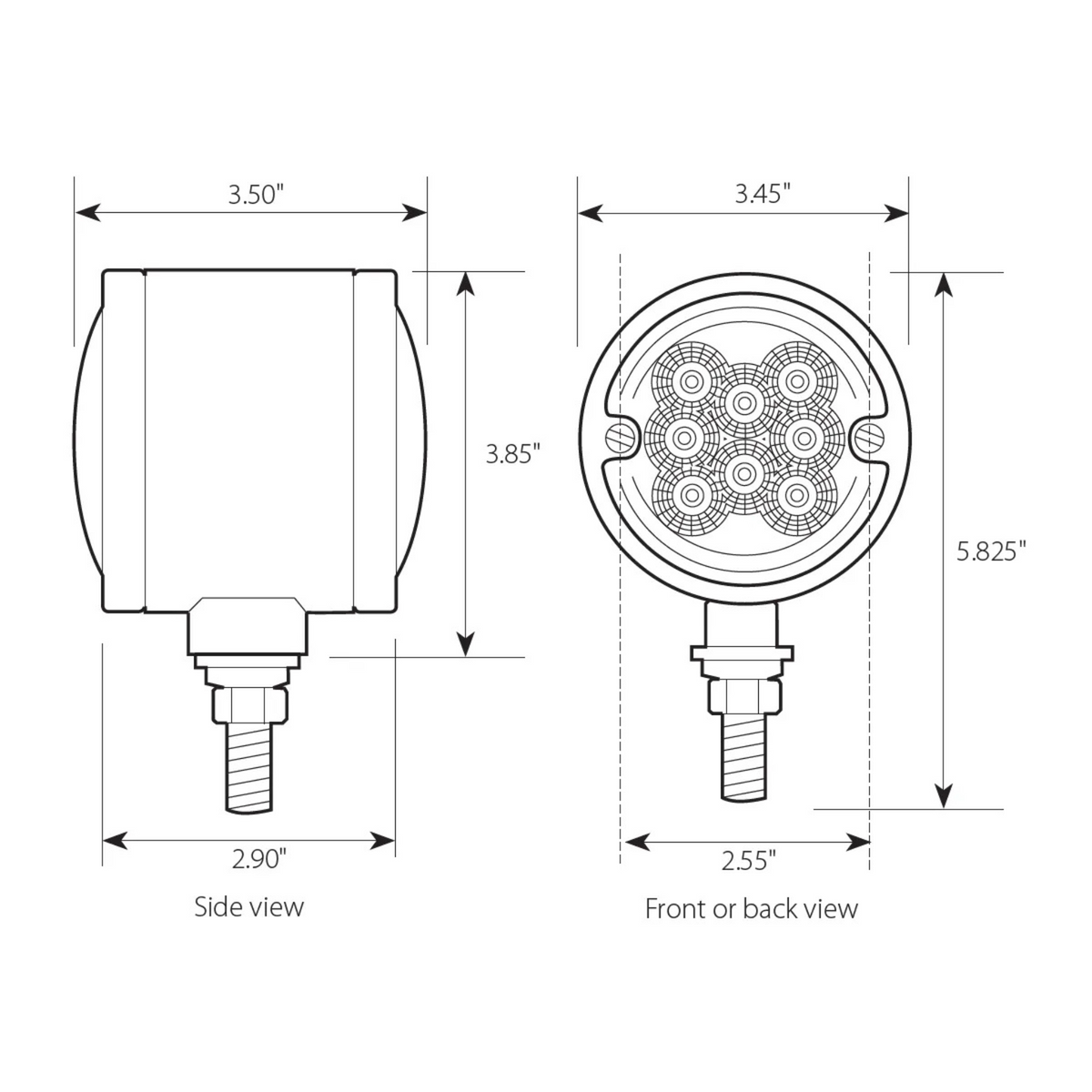 Double Face Spyder LED Pedestal Light | Amber/Amber | Clear Lens | Grand General