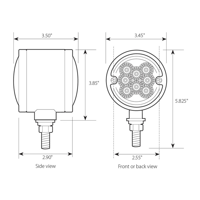 Double Face Spyder LED Pedestal Light | Amber/Amber | Clear Lens | Grand General