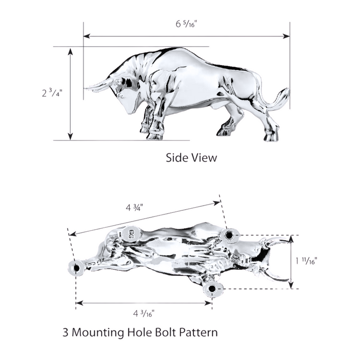 Fighting Bull Hood Ornament | Chrome | Grand General