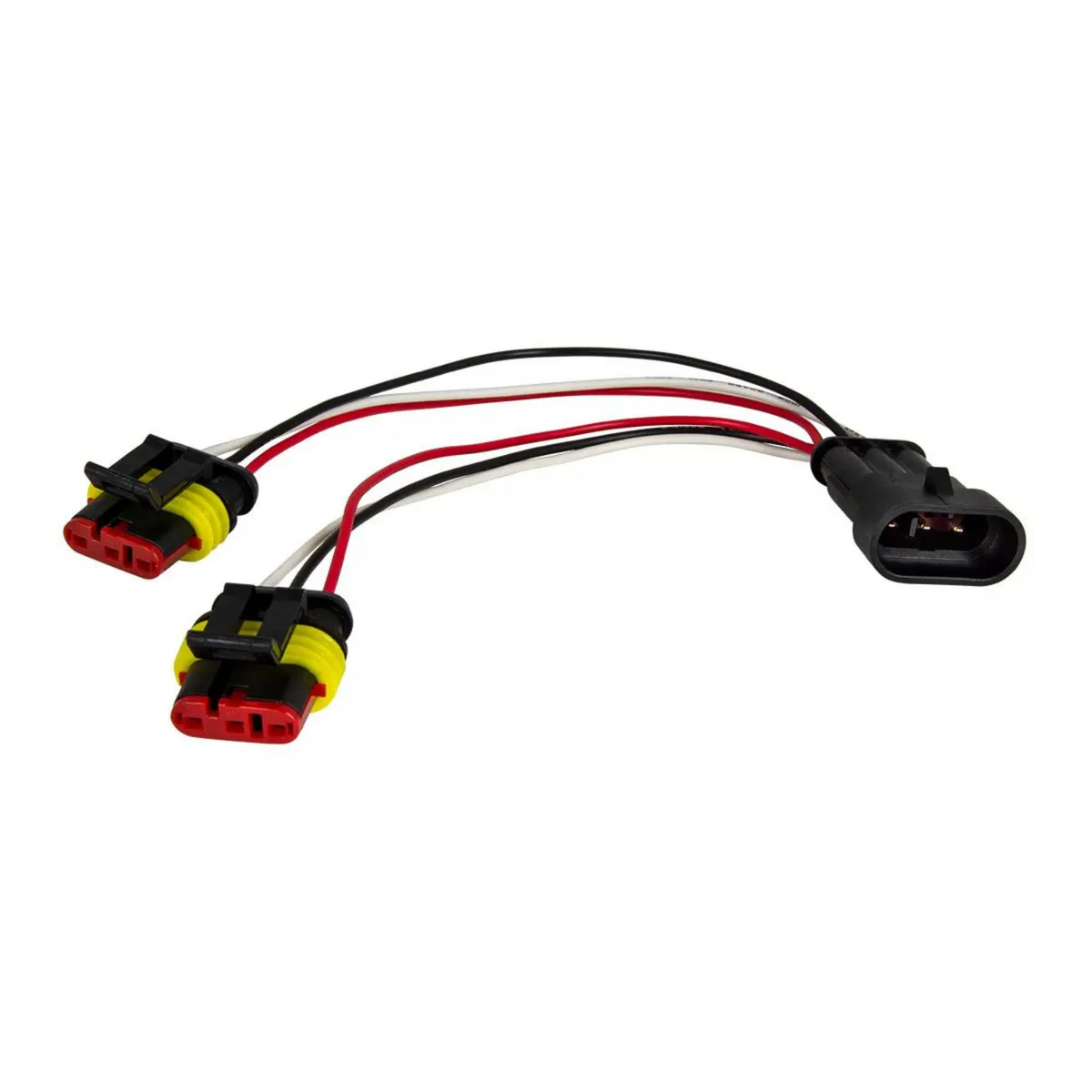 Male 3 Pin Sealed Plug to Two 3 Pin Plugs Y Splitter | 6" Lead | Grand General