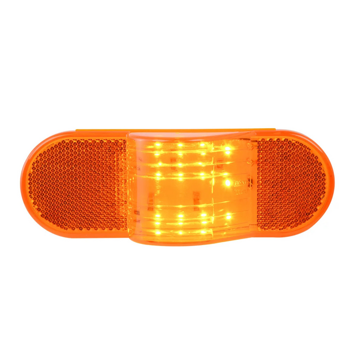 Oval Side Marker & Turn 12 LED Light with Reflector | Amber/Amber | Grand General