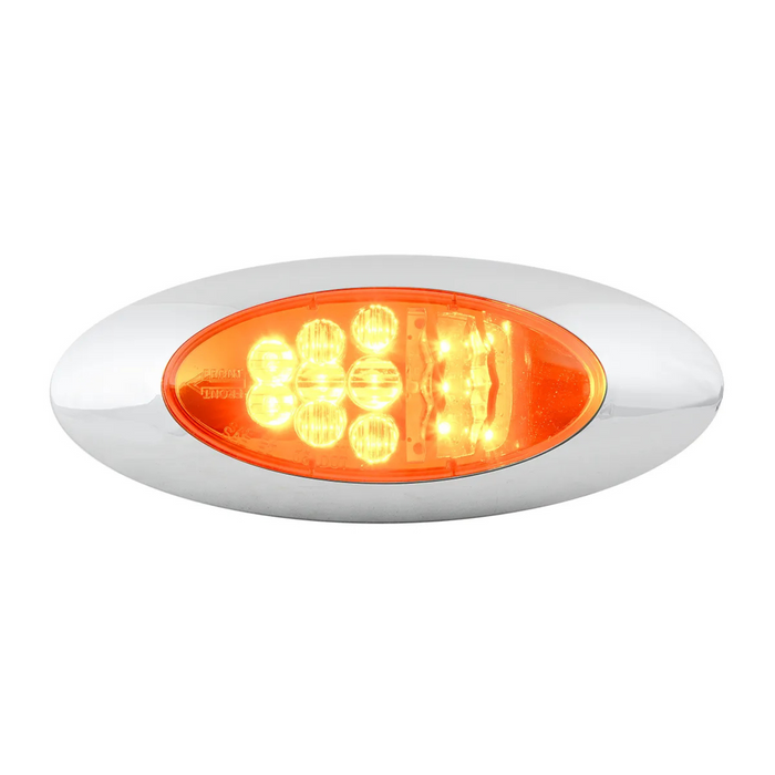 Oval Spyder Y2K LED Side Marker / Clearance & Turn Light with Snap-On Chrome Bezel | Amber/Amber | Grand General