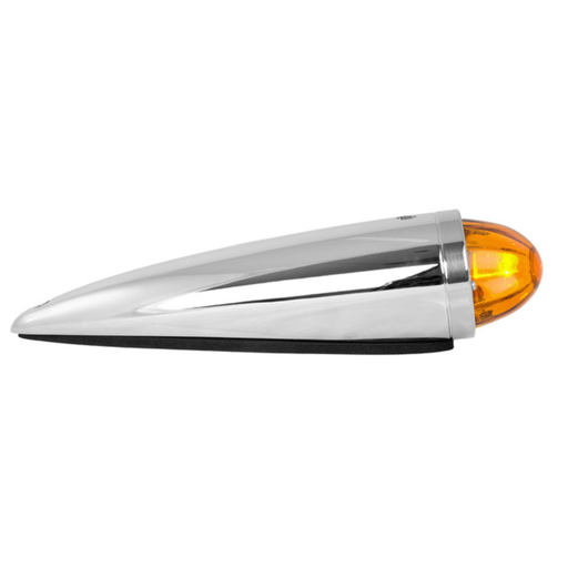 Plastic Cab Light with Glass Lens | Chrome Plastic Housing | Light Amber Lens | Grand General