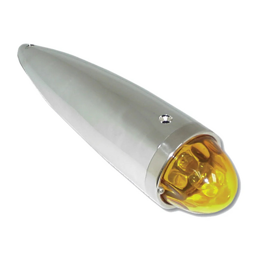 Plastic Cab Light with Glass Lens | Chrome Plastic Housing | Light Amber Lens | Grand General