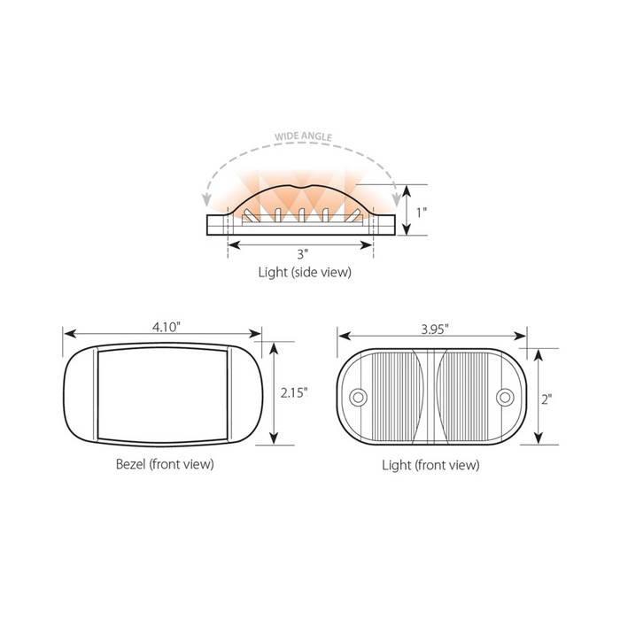 Rectangle Wide Angle LED Light| Grand General
