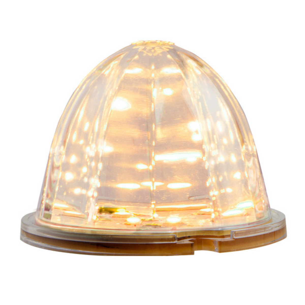 Sealed Watermelon LED Light w/ Clear Plastic Lens | Amber | Grand General