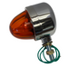 Single Face Chrome Die Cast Auxiliary Light with Glass Lens | Dark Amber | Grand General