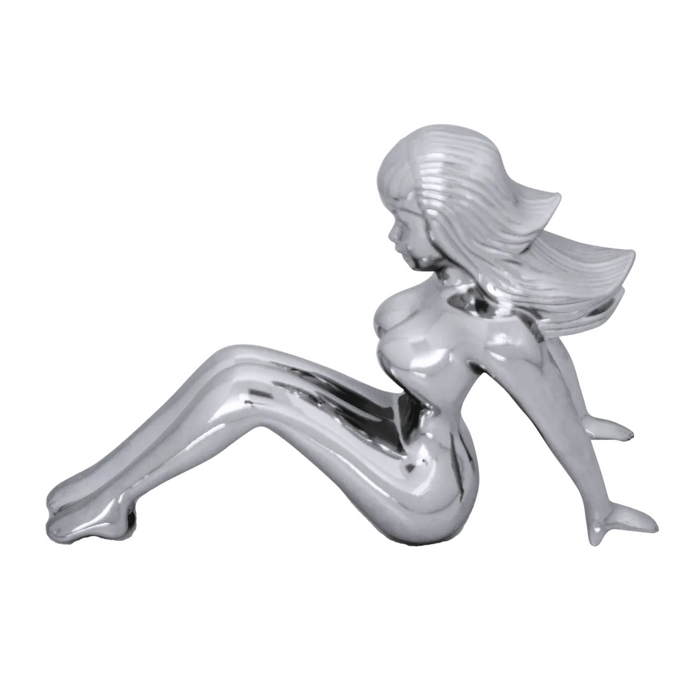 Sitting Lady Hood Ornament | Chrome Die Cast | Grand General