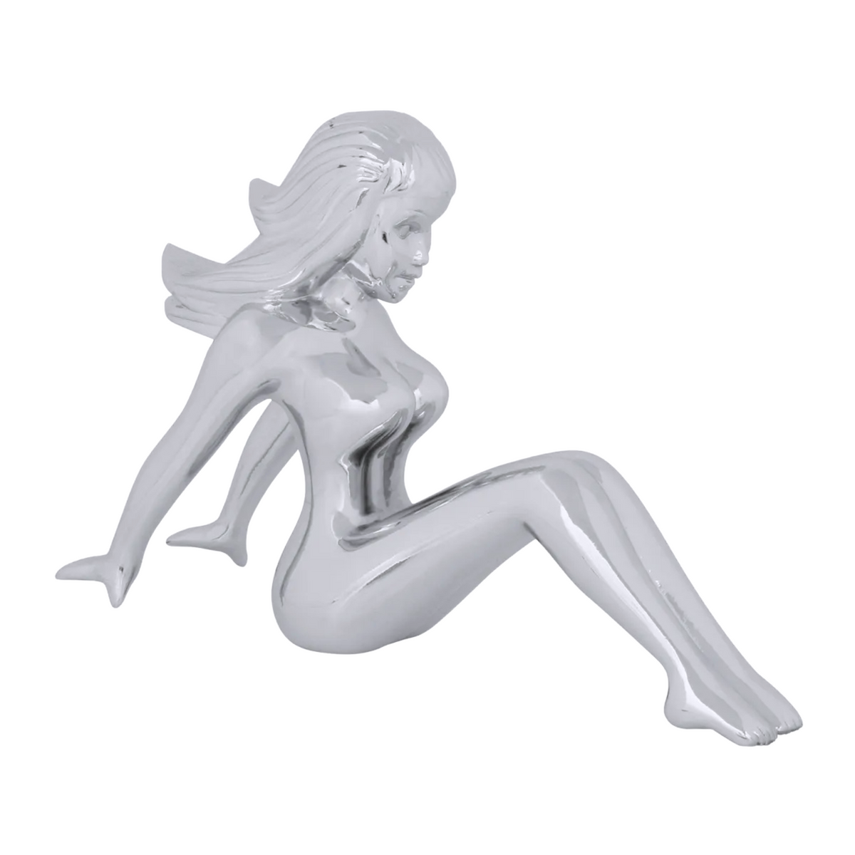 Sitting Lady Hood Ornament | Chrome Die Cast | Grand General