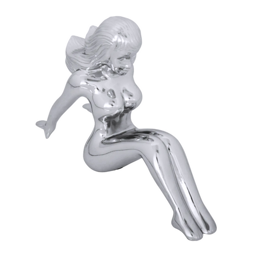 Sitting Lady Hood Ornament | Chrome Die Cast | Grand General