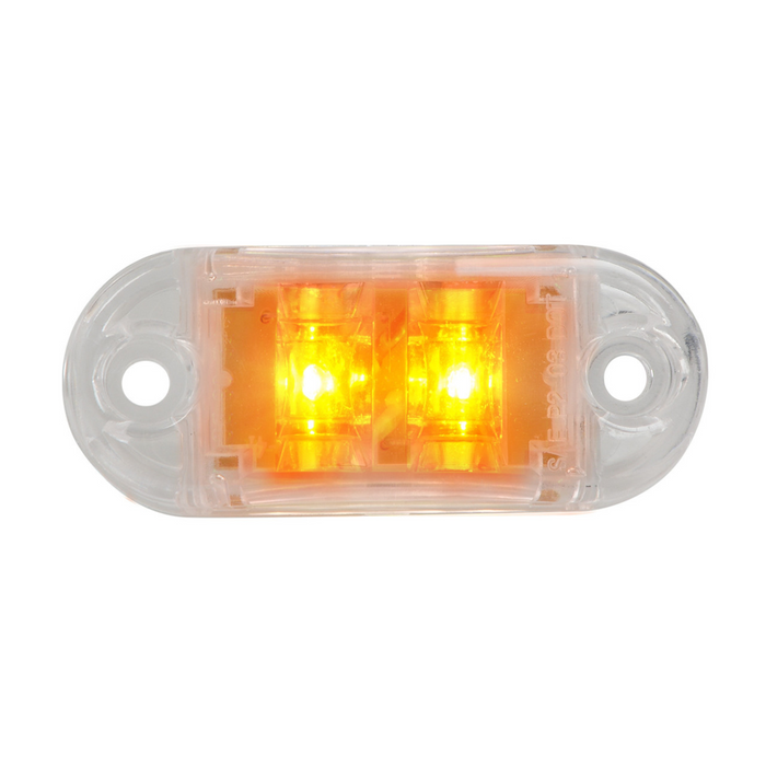 Small 2 LED Rect Marker Light | Amber/Clear | Grand General