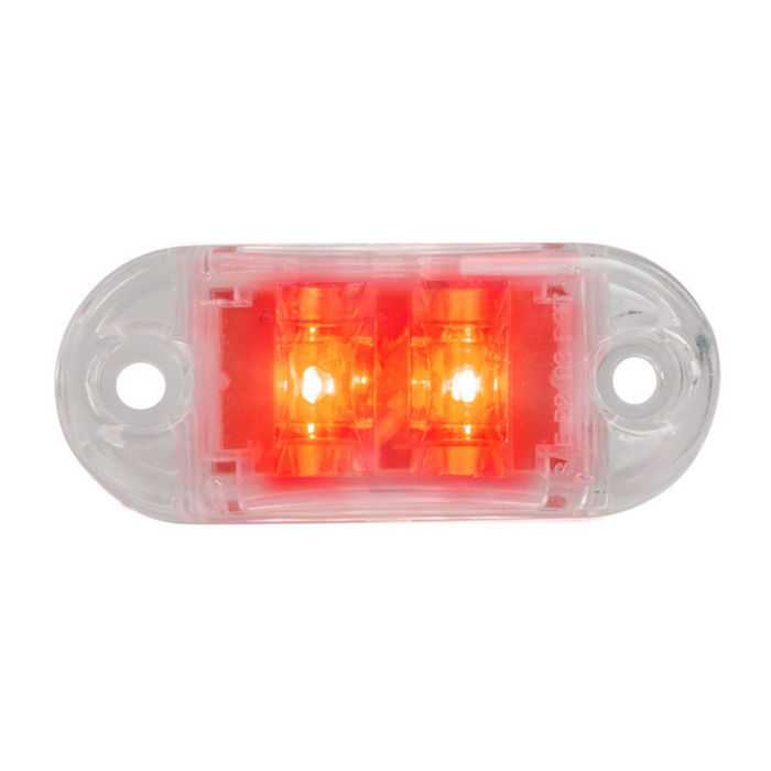 Small 2 LED Rect Marker Light | Red/Clear | Grand General