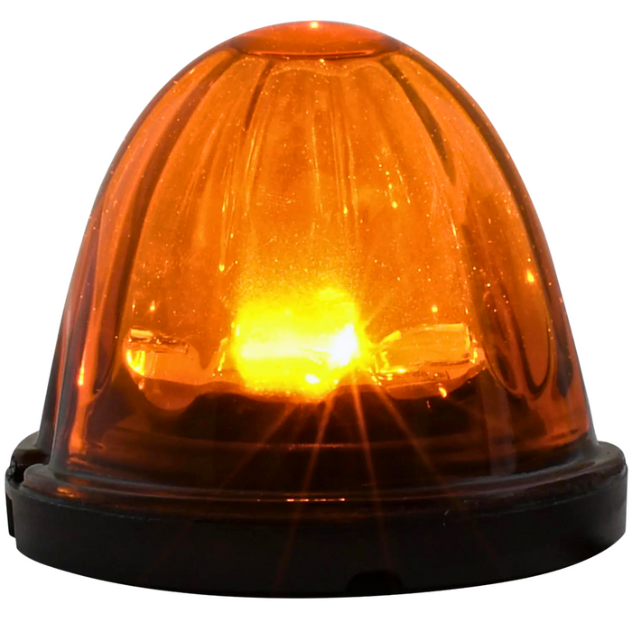 Super Star Watermelon Glass Lens Surface Mount LED Sealed Light | Amber/Dark Amber | Grand General