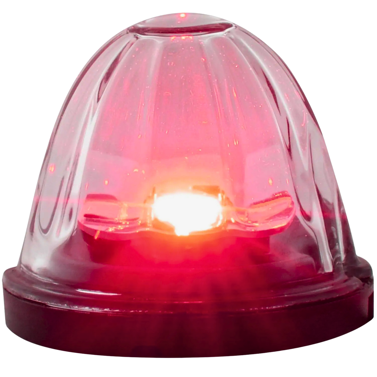 Super Star Watermelon Glass Lens Surface Mount LED Sealed Light | Red/Clear | Grand General