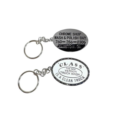 Vernon Truck Wash Class Is a Clean Truck Metal Keychain | White | GS