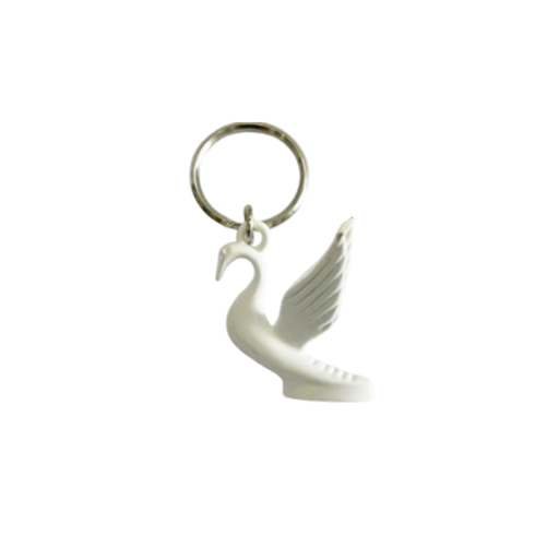  Classic Flying Swan Keychain Chrome Finish | White | GS