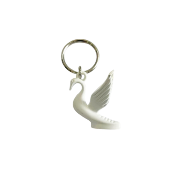  Classic Flying Swan Keychain Chrome Finish | White | GS