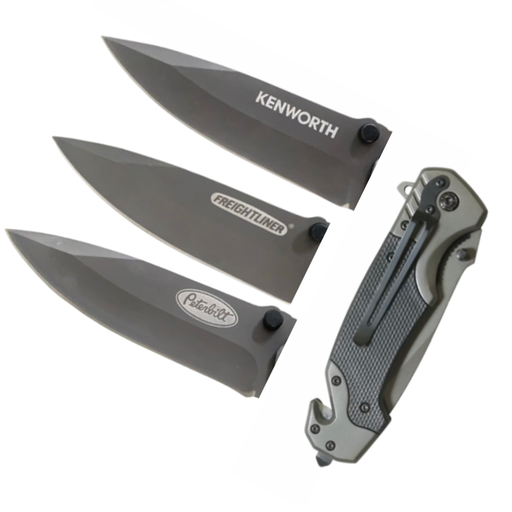 Folding Pocket Knife with Emblem and Thread Cutter | Peterbilt Kenworth Freightliner |  GS