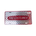 Freightliner Diamond Plate Vanity License Plate Raised Red Logo | GS