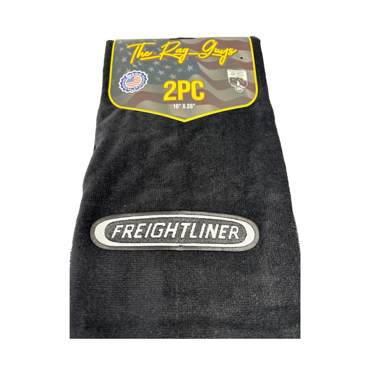 Freightliner Door Handle Rag | Black | Black &amp; White Logo | 2-Pack | GS