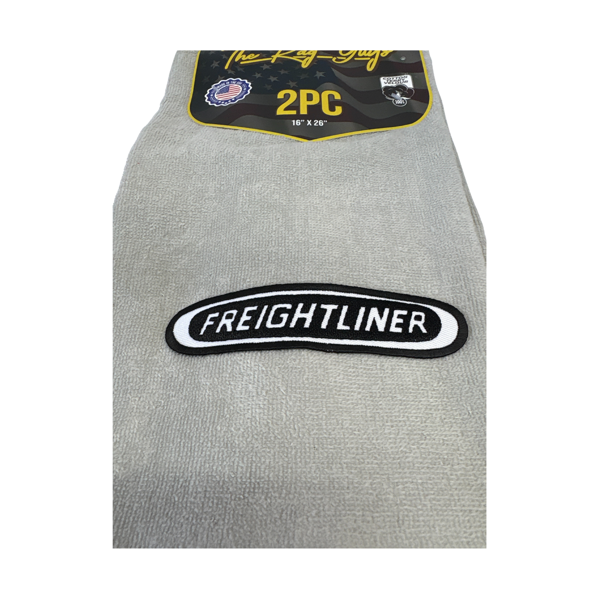 Freightliner Door Handle Rag | Grey | Black &amp; White Logo | 2-Pack | GS