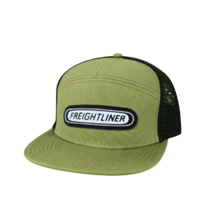 Freightliner Flat Brim Hat 7 Panel Snapback | Olive Green | GS