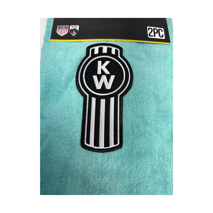 Kenworth Door Handle Rag | Aqua | Black Logo | 2-Pack | GS