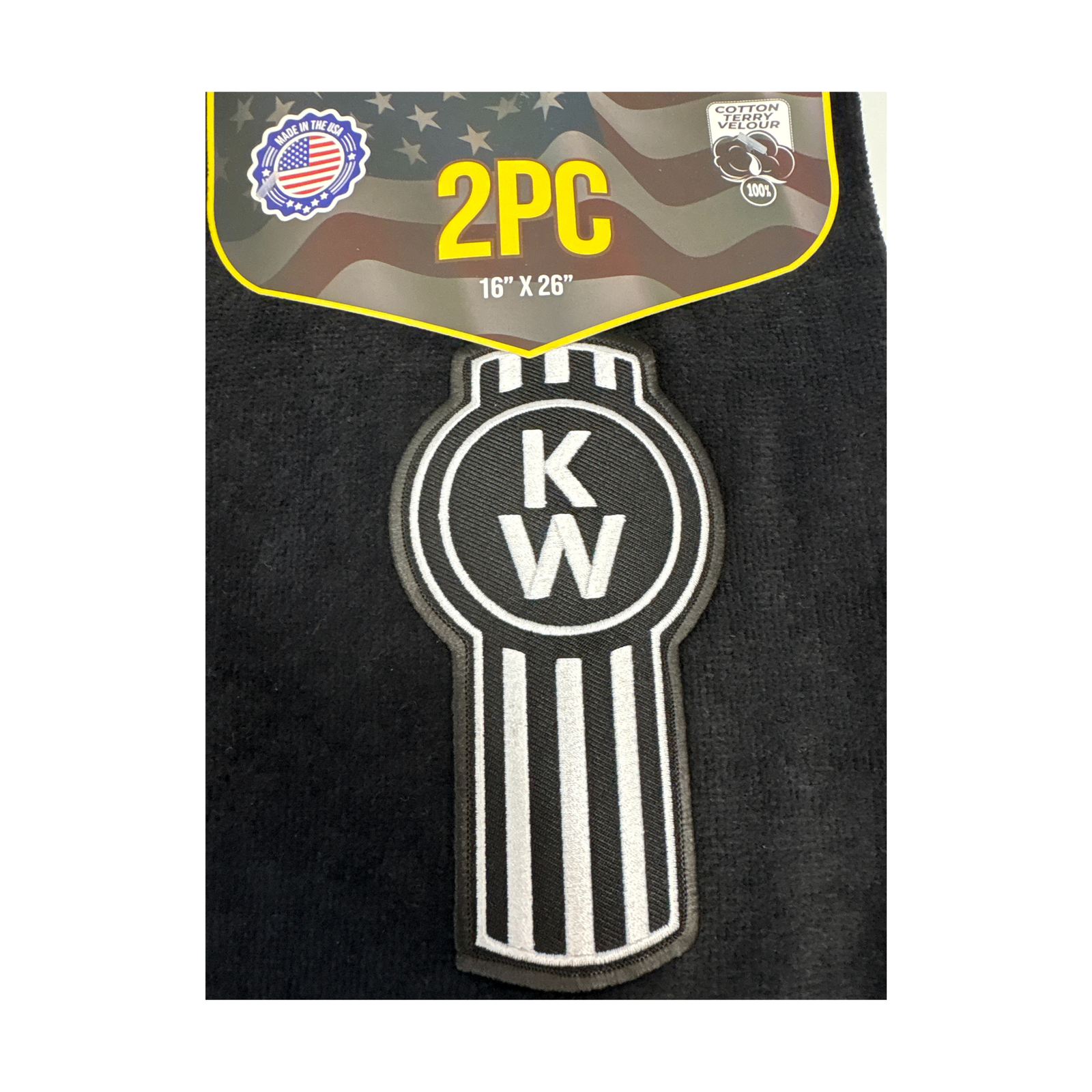 Kenworth Door Handle Rag | Black | Black Logo | 2-Pack | GS