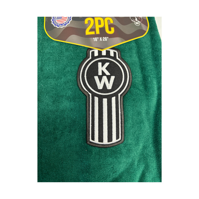 Kenworth Door Handle Rag | Dark Green | Black Logo | 2-Pack | GS