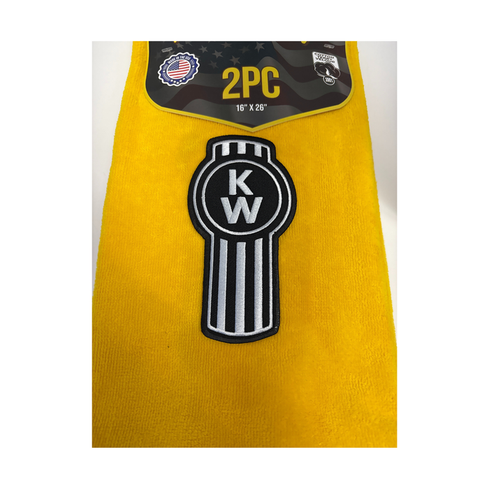 Kenworth Door Handle Rag | Gold | Black Logo | 2-Pack | GS