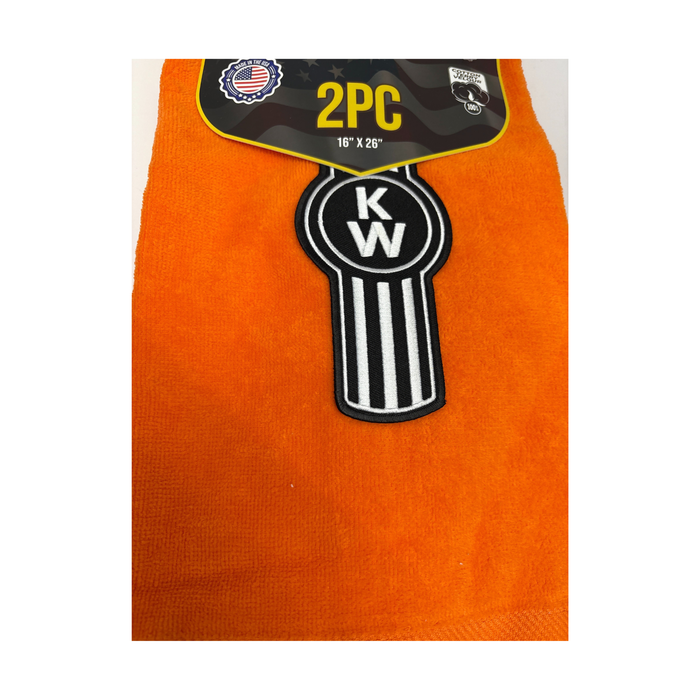 Kenworth Door Handle Rag | Orange | Black Logo | 2-Pack | GS