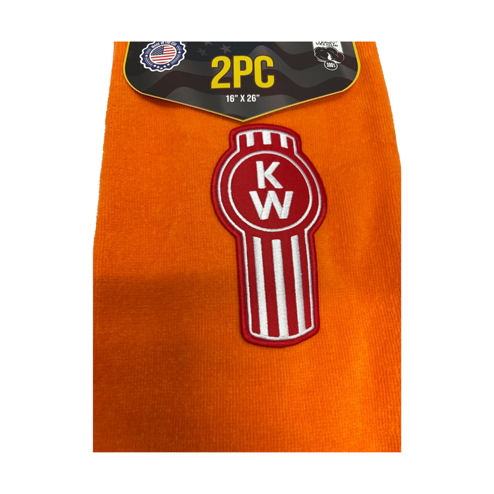 Kenworth Door Handle Rag | Orange | Red Logo | 2-Pack | GS