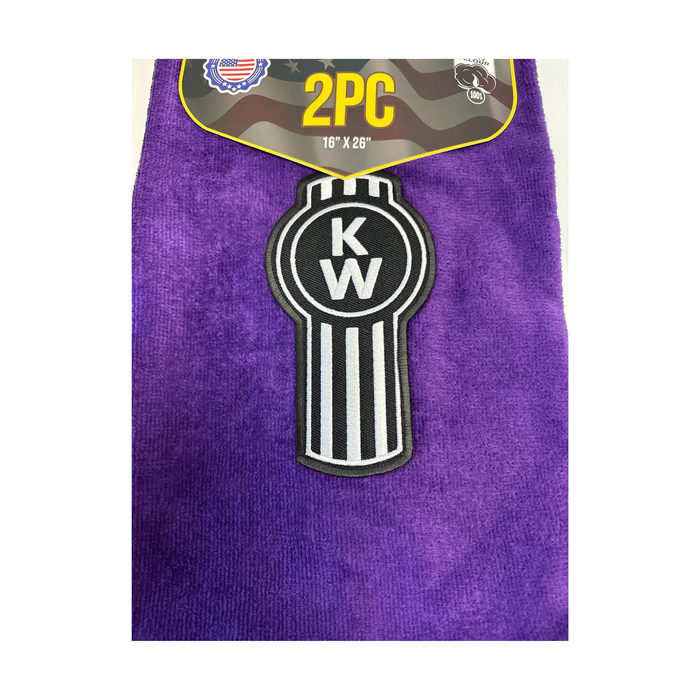 Kenworth Door Handle Rag | Purple | Black Logo | 2-Pack | GS