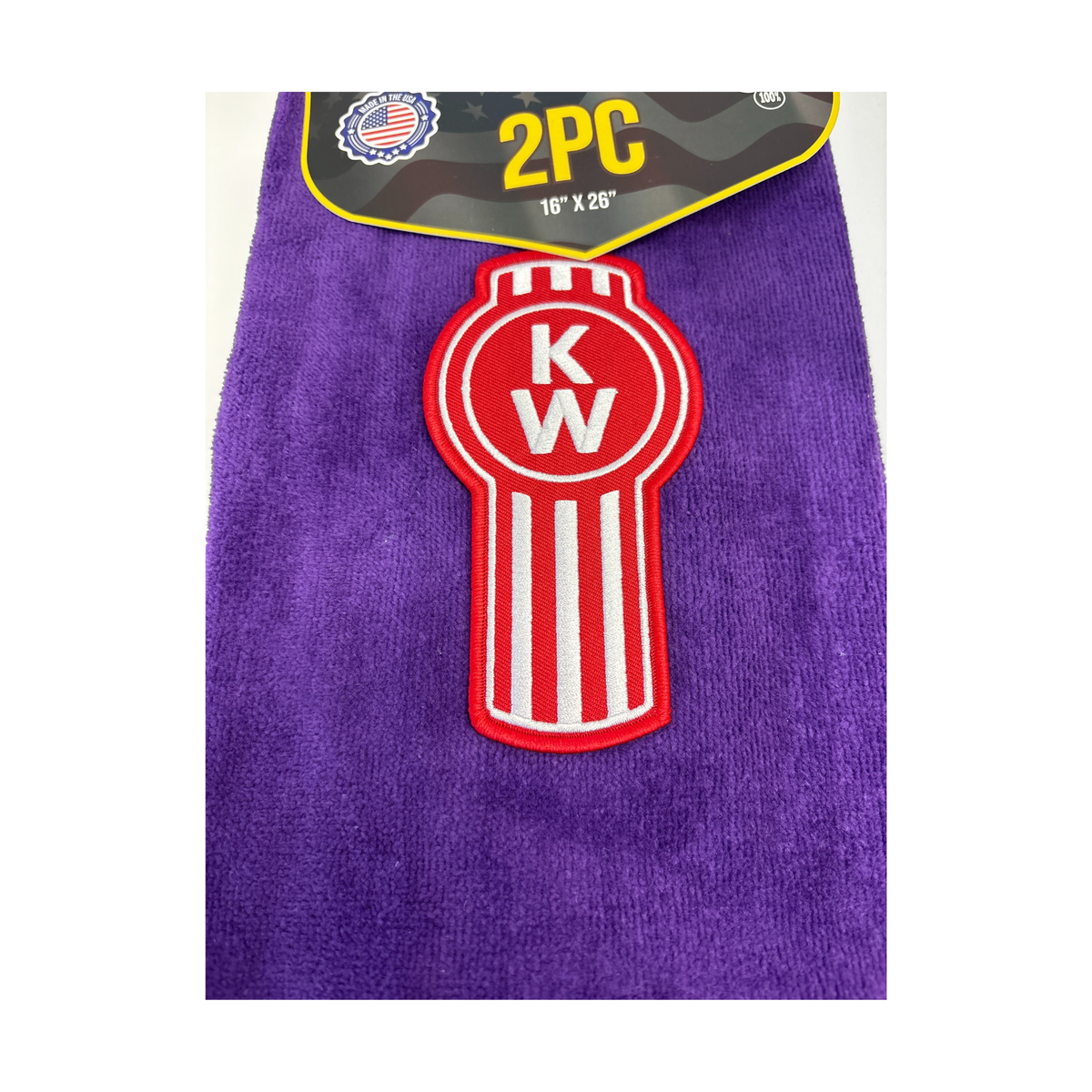 Kenworth Door Handle Rag | Purple | Red Logo | 2-Pack | GS