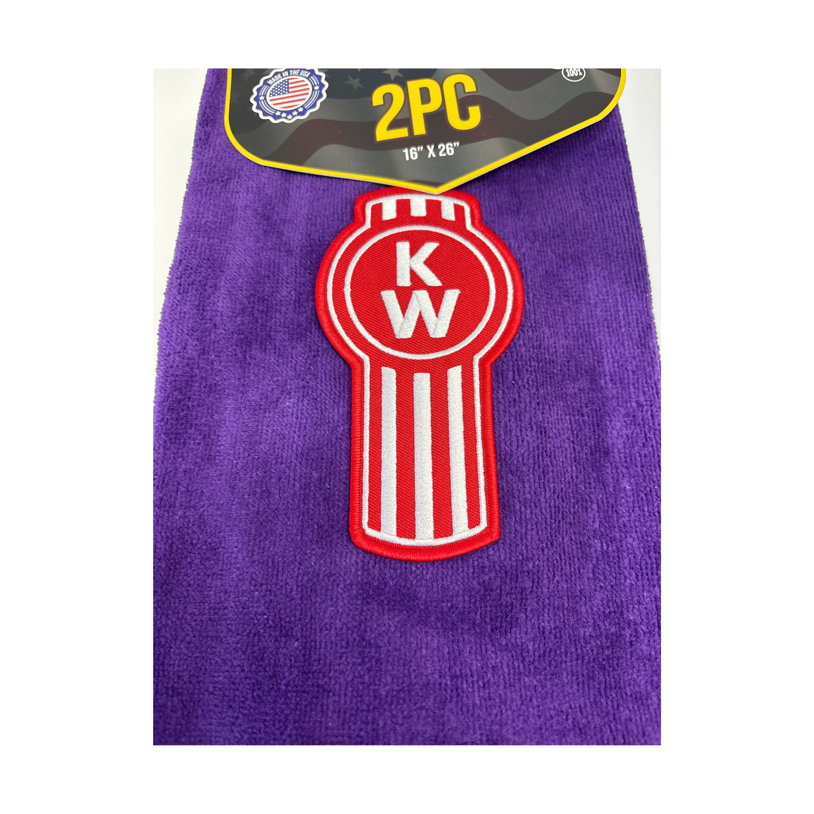Kenworth Door Handle Rag | Purple | Red Logo | 2-Pack | GS