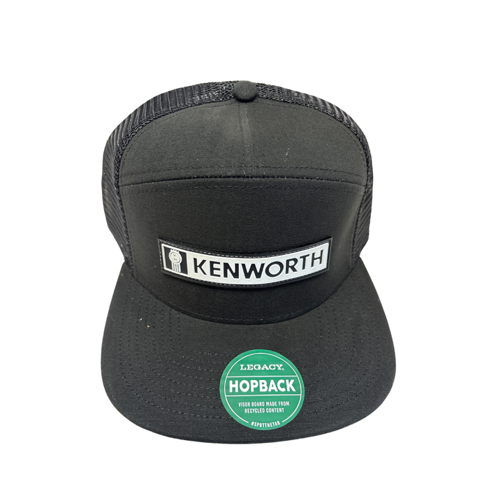 Kenworth Flat Brim Hat 7 Panel Snapback | Black Horizontal Logo | GS
