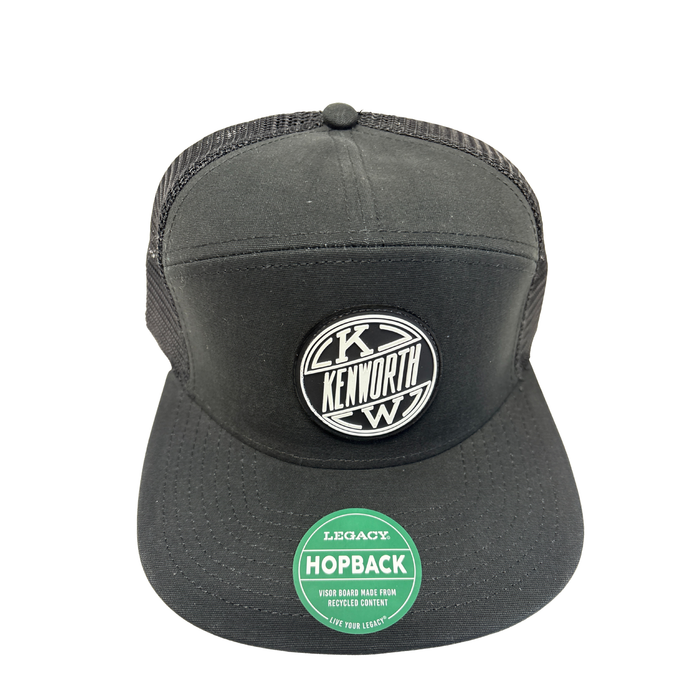  Kenworth Flat Brim Hat 7 Panel Snapback | Black Retro Logo | GS