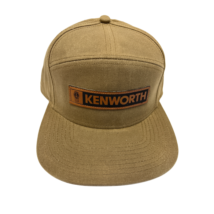 Kenworth Flat Brim Hat 7 Panel Snapback | Brown Horizontal Logo | GS