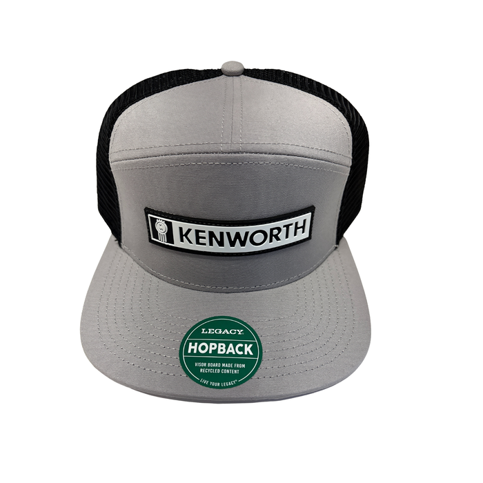 Kenworth Flat Brim Hat 7 Panel Snapback | Gray Horizontal Logo | GS