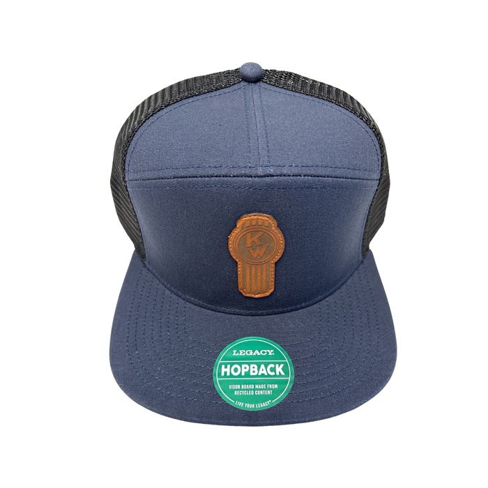Kenworth Flat Brim Hat 7 Panel Snapback | Navy Vintage Logo | GS