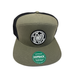  Kenworth Flat Brim Hat 7 Panel Snapback | Olive Green Retro Logo | GS